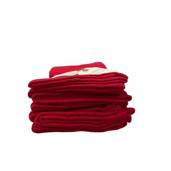 Embroidered JOY Christmas Dinner Napkins Set of 4 Holiday Red White 20x20 New - Picture 5 of 9